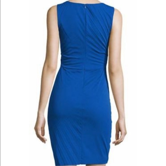 Halston Heritage SL Sunburst Pleat Sheath Dress Sz 8 - Picture 3 of 10